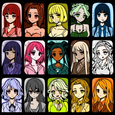 girls that look diffrent anime