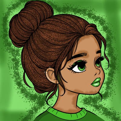 realistic girl with bun