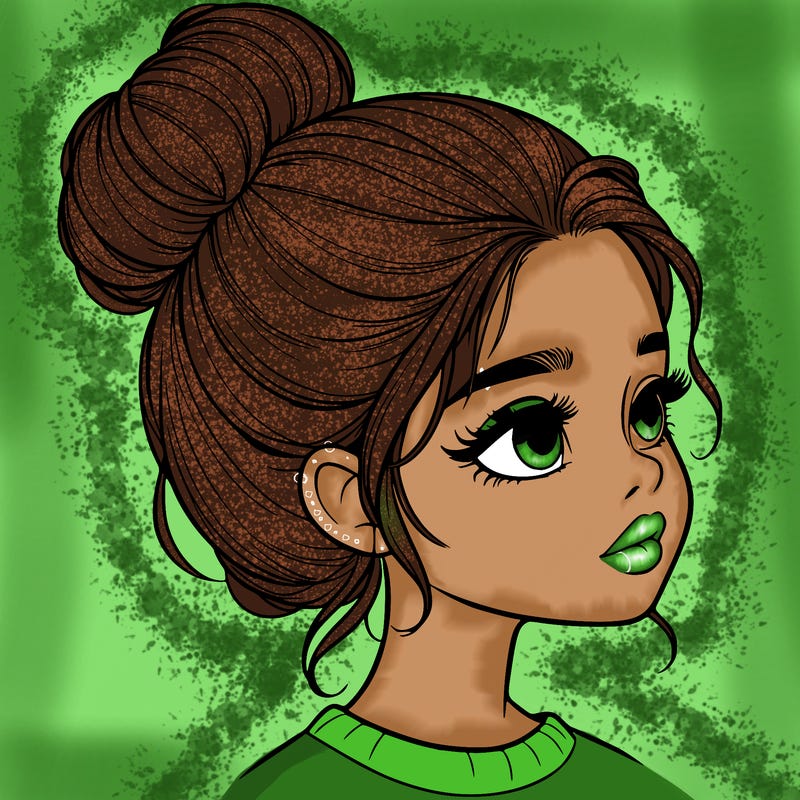 realistic girl with bun