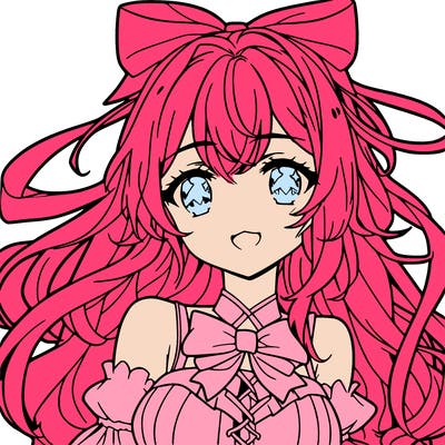 anime girl with a bow in her hair