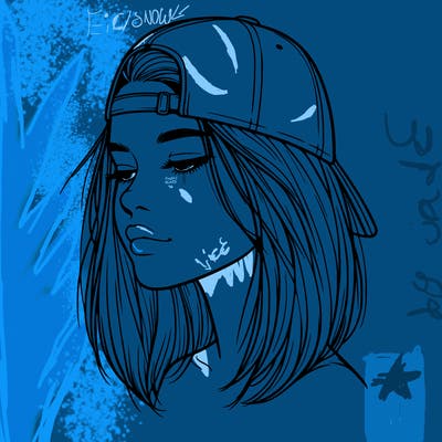 realistic  girl with a backwards hat