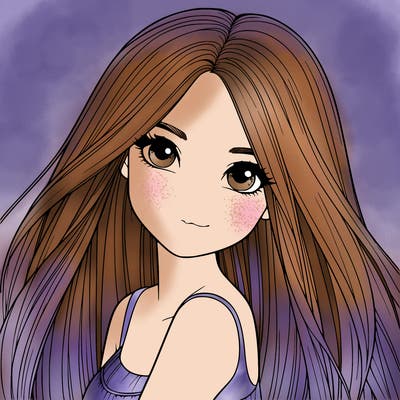 realistic girl with long hair