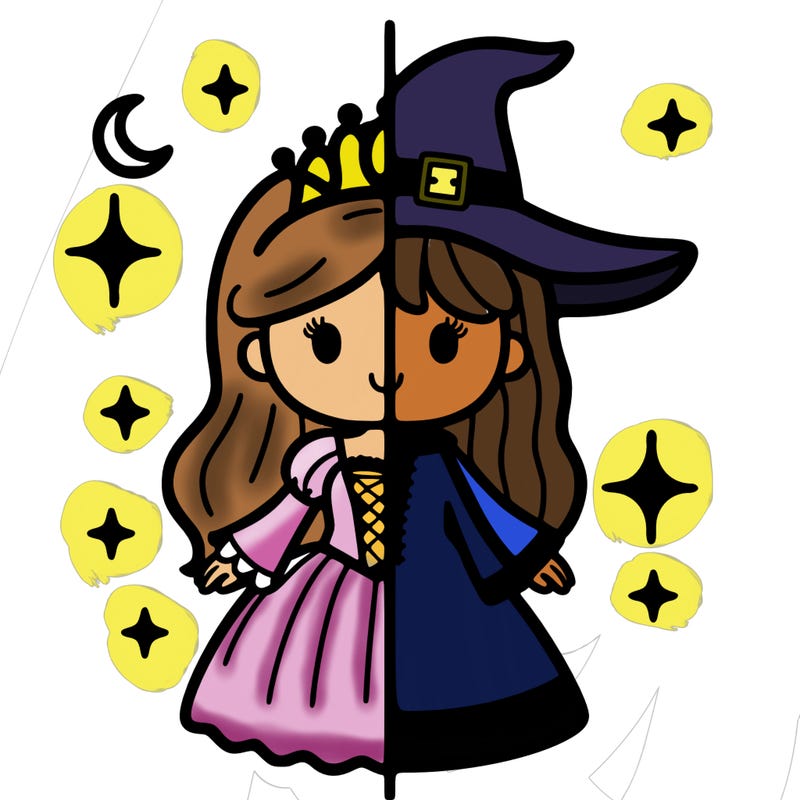 split princess and witch