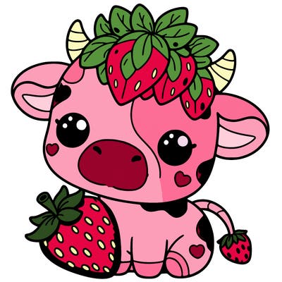 cute strawberry cow