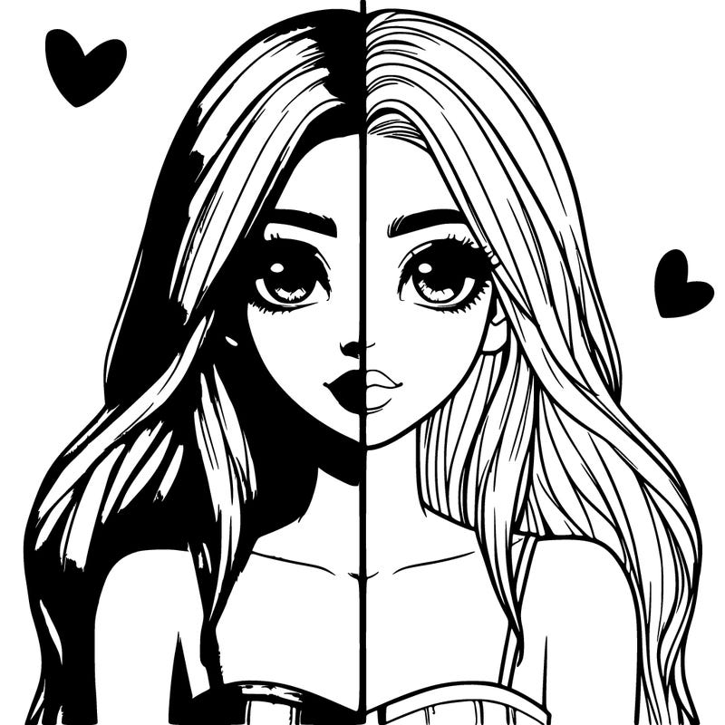 split realistic girl