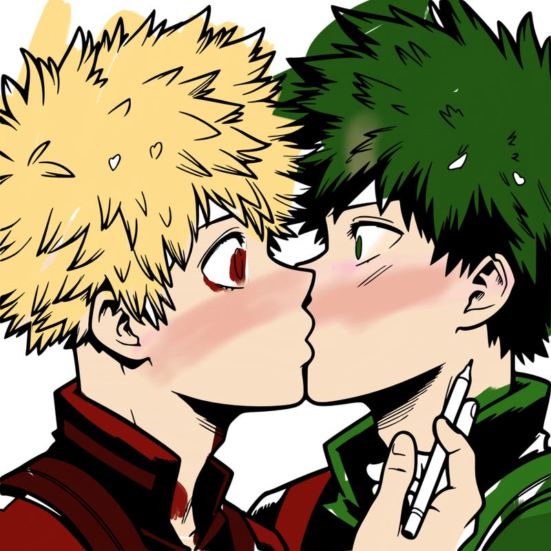 bakudeku kiss realistic