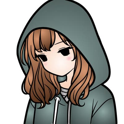 girl with a hoodie with hood over her head