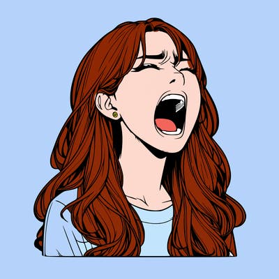 screaming realistic, girl