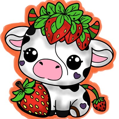 cute strawberry cow
