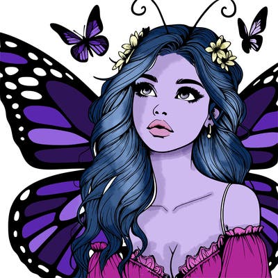 butterfly fairy realistic girl