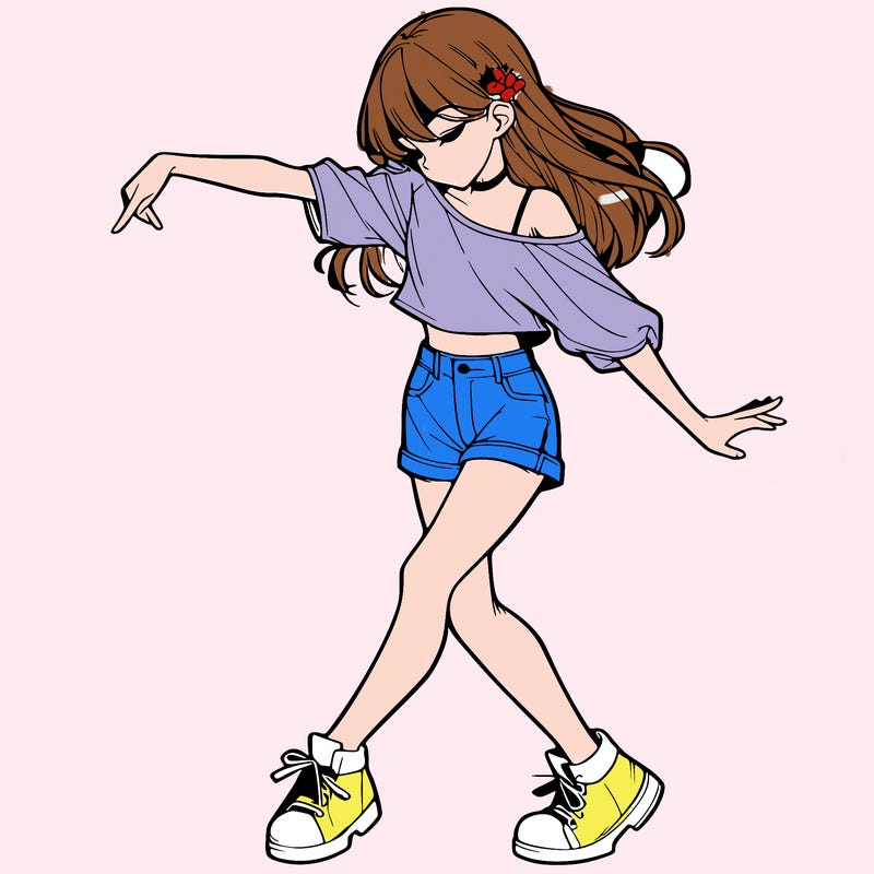 realistic girl danceing