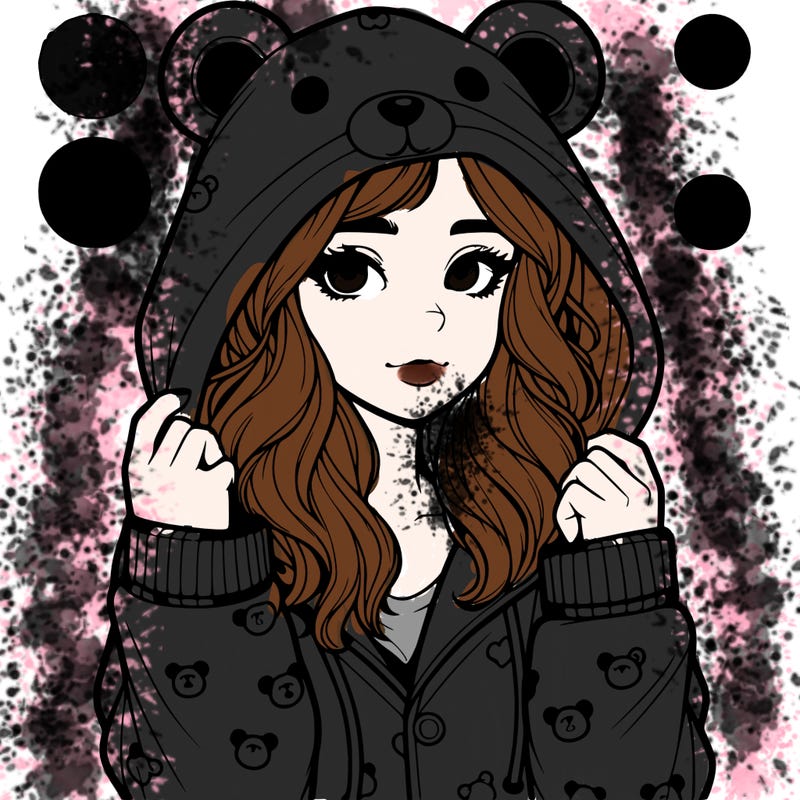 realistic girl in a animal pjs hoodie