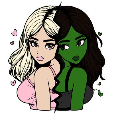 realistic girl split