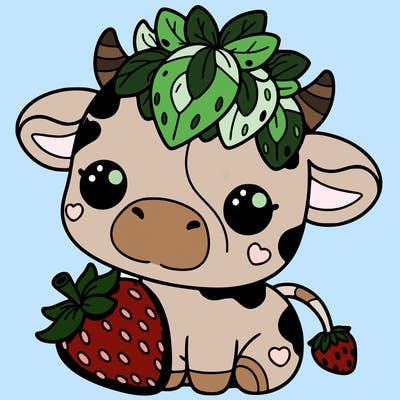 cute strawberry cow
