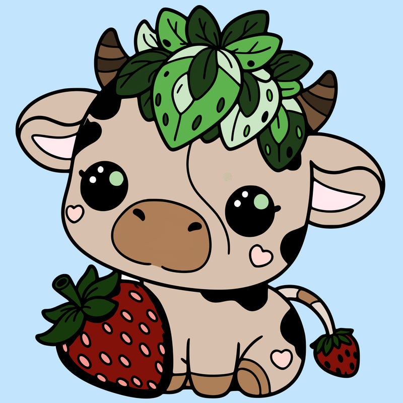 cute strawberry cow