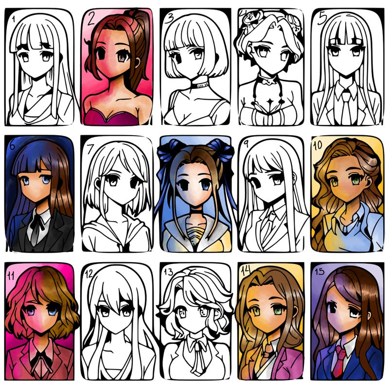 girls that look diffrent anime