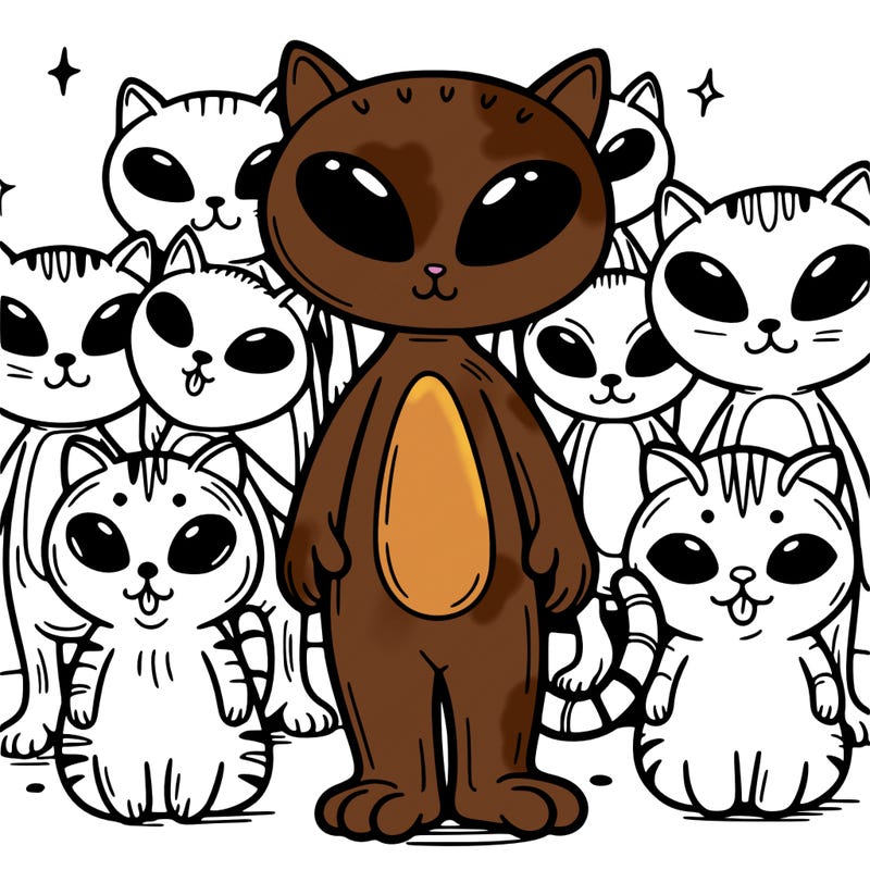 a group of alien cats