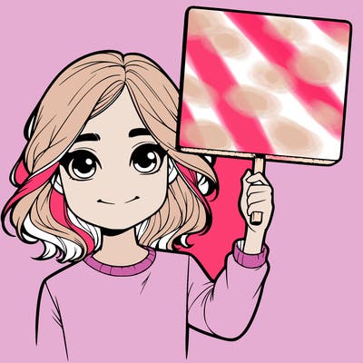 realistic girl holding up a sign