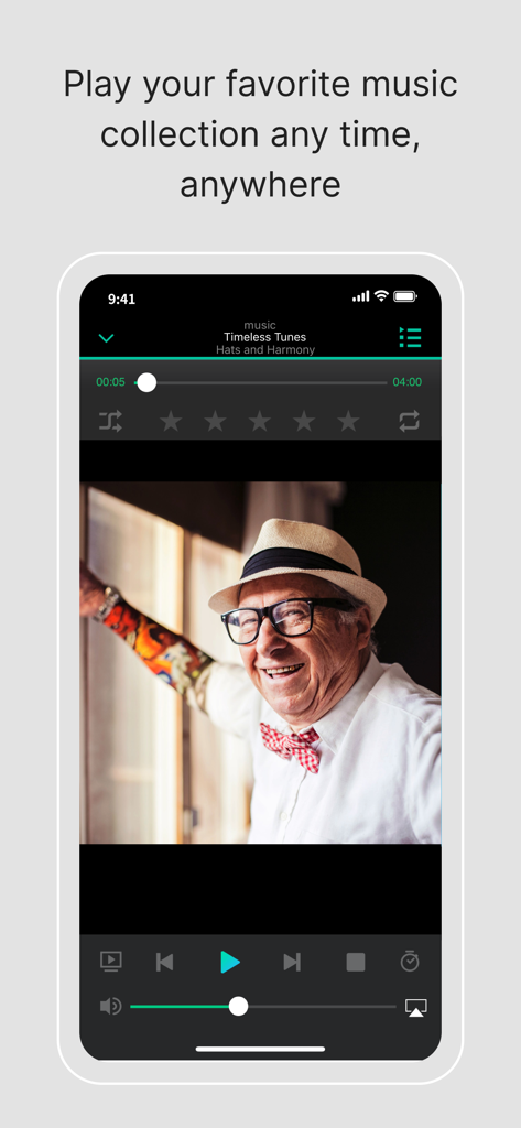 DS audio - DS audio music player interface showing playback controls and album art
