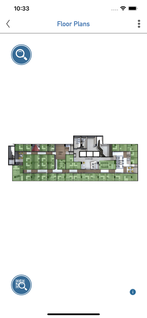 Tango Reserve by AgilQuest - Interface showing an office floor plan layout for reserving workspaces in the Tango Reserve app