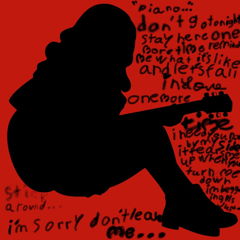 realistic woman play guitar