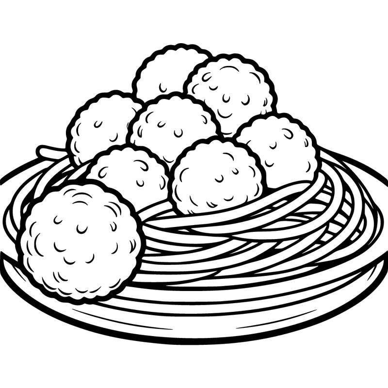 a plate of spaghetti with meatballs.