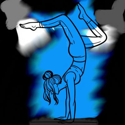 a woman doing a handstand