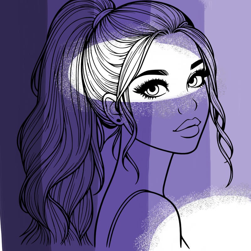 realistic pretty girl with high pony tail