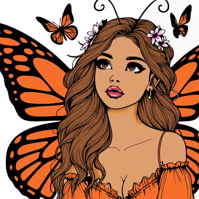 butterfly fairy realistic girl