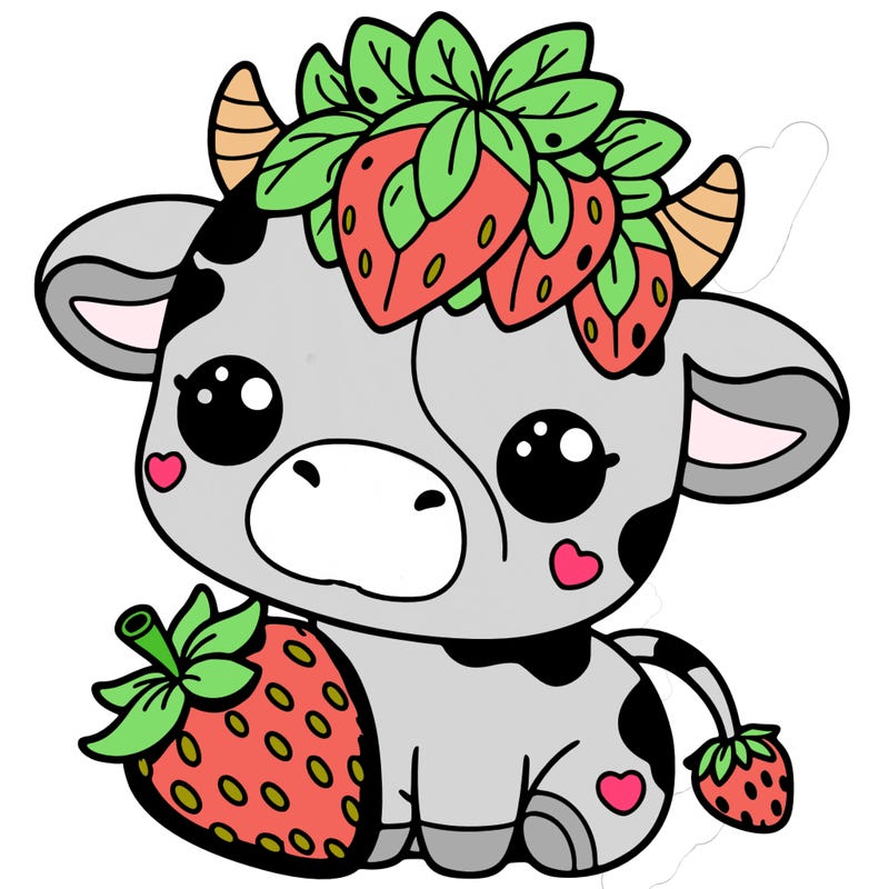 cute strawberry cow