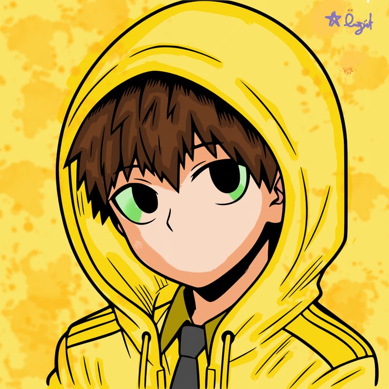 manga character with a hoodie