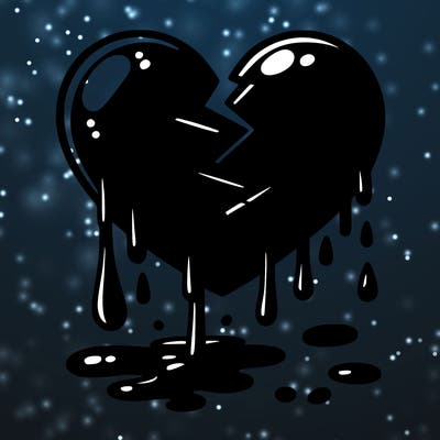 broken heart dripping blood