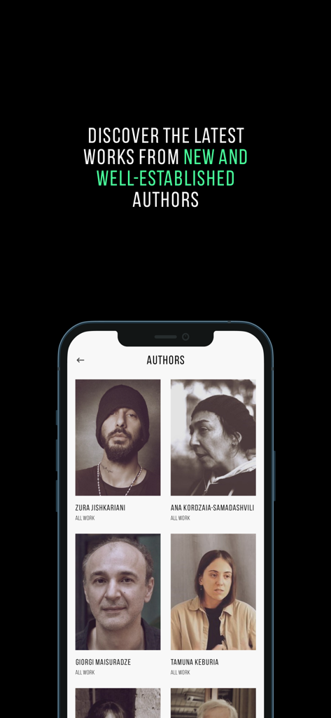 Indigo Magazine Georgia - Indigo Magazine app interface showing a list of new and well established authors with their profile photos