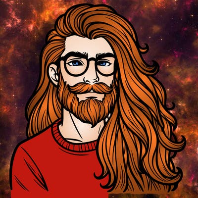 long hair man glasses