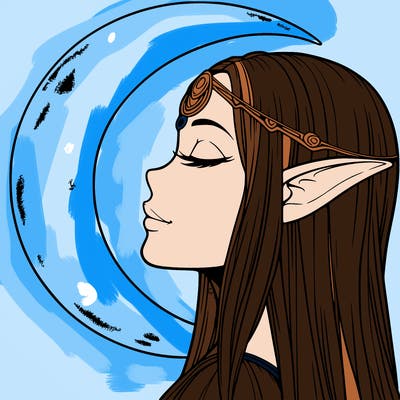 a realistic moon elf