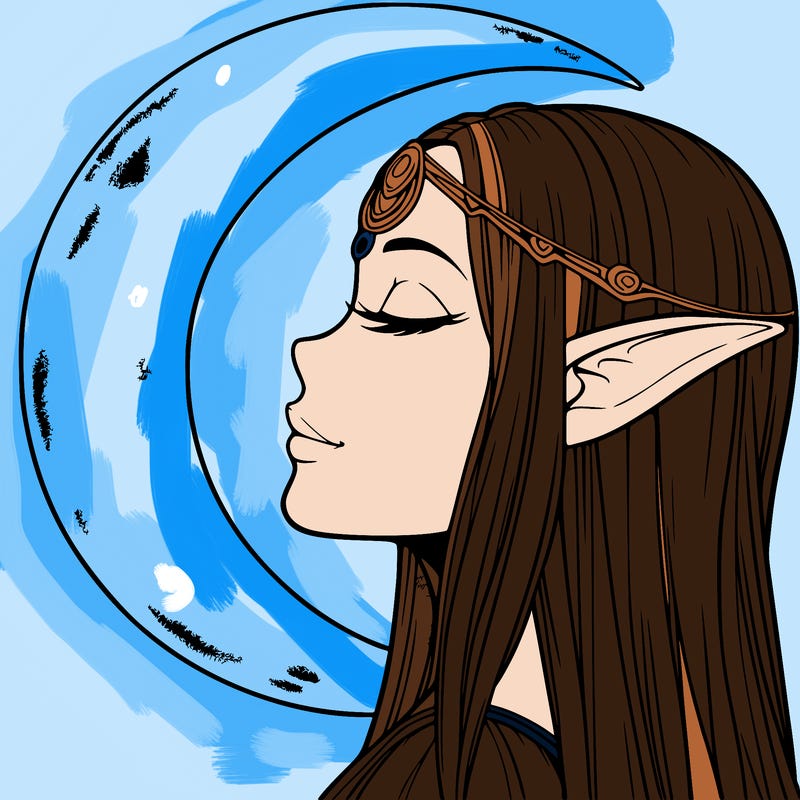 a realistic moon elf