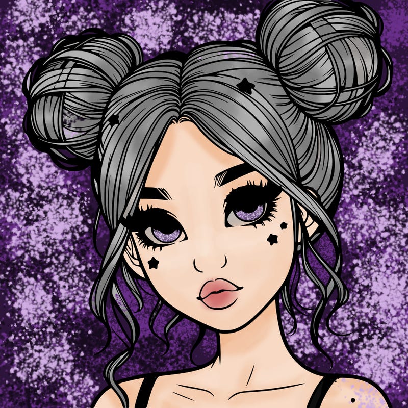 realistic girl with space buns