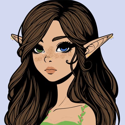 elf girl realistic dark fantasy
