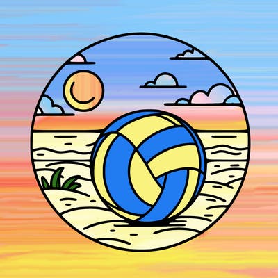 volleyball on a beach