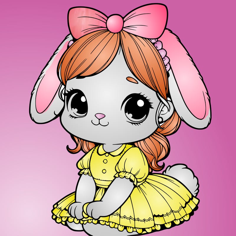 cute easter bunny girl realistic