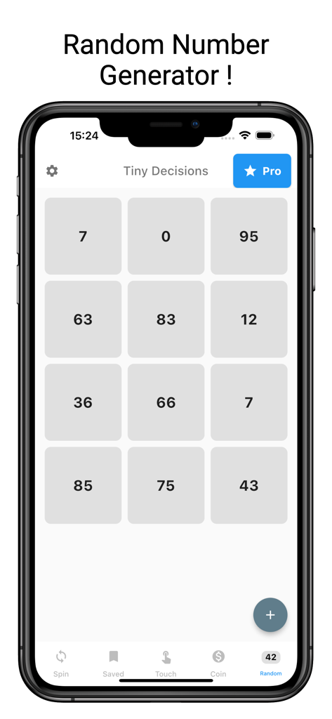 Picker Wheel - Spin Decisions - Interface of the Picker Wheel app showing a random number generator feature with a grid of multiple numbers on a smartphone screen