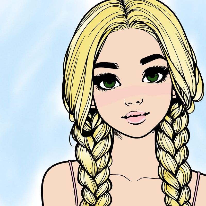 realistic girl with braids