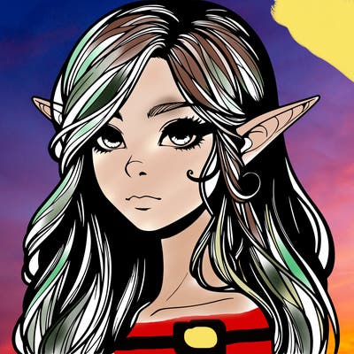 elf girl realistic dark fantasy