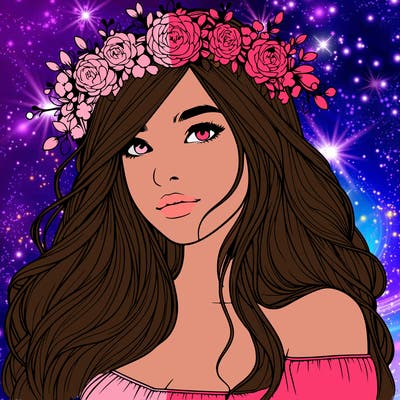 realistic girl with flower crown