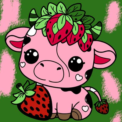 cute strawberry cow