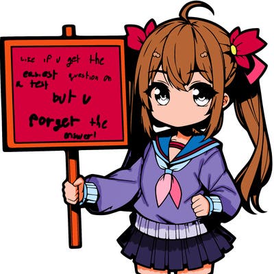 anime girl holding a sign
