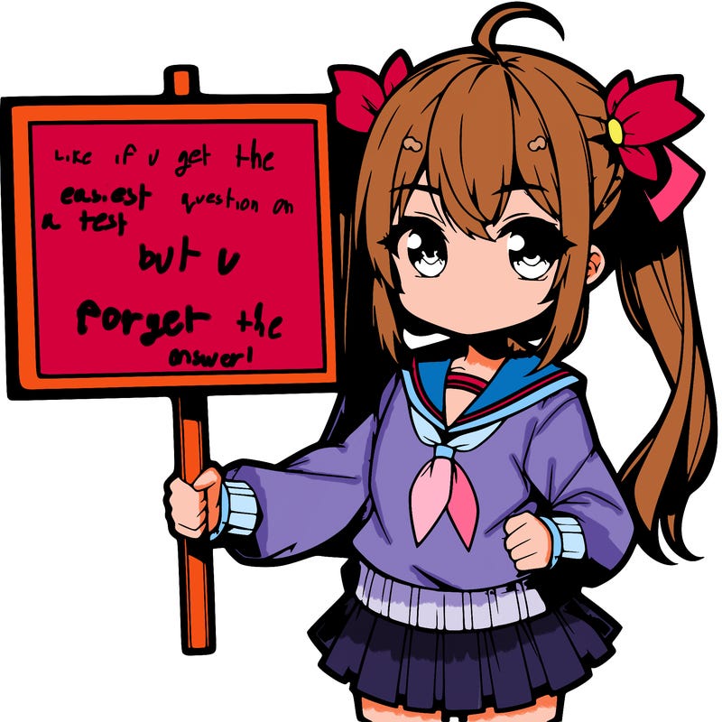 anime girl holding a sign