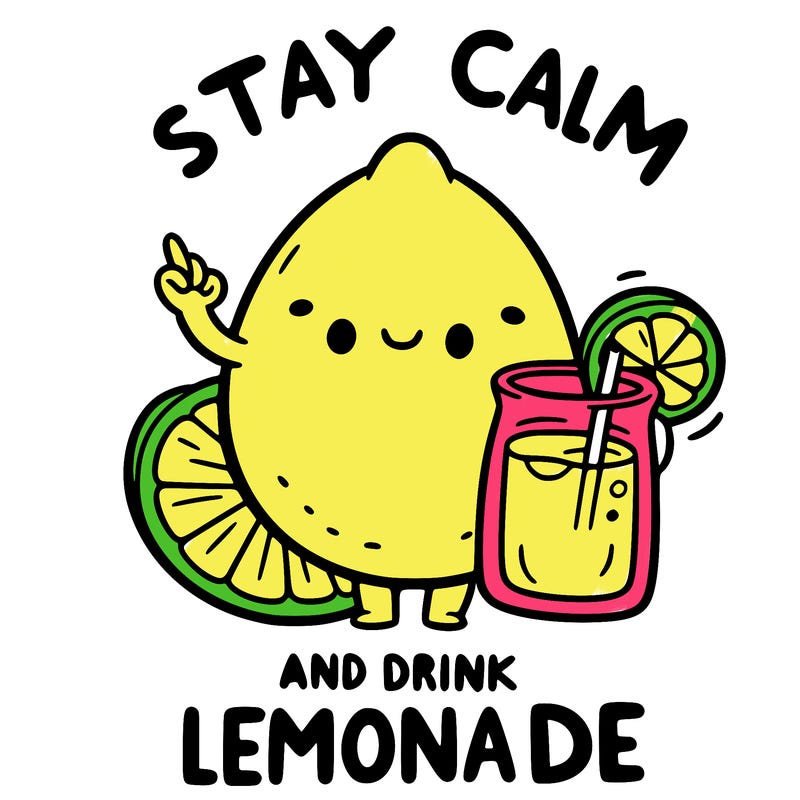 stay calm and drink lemonade