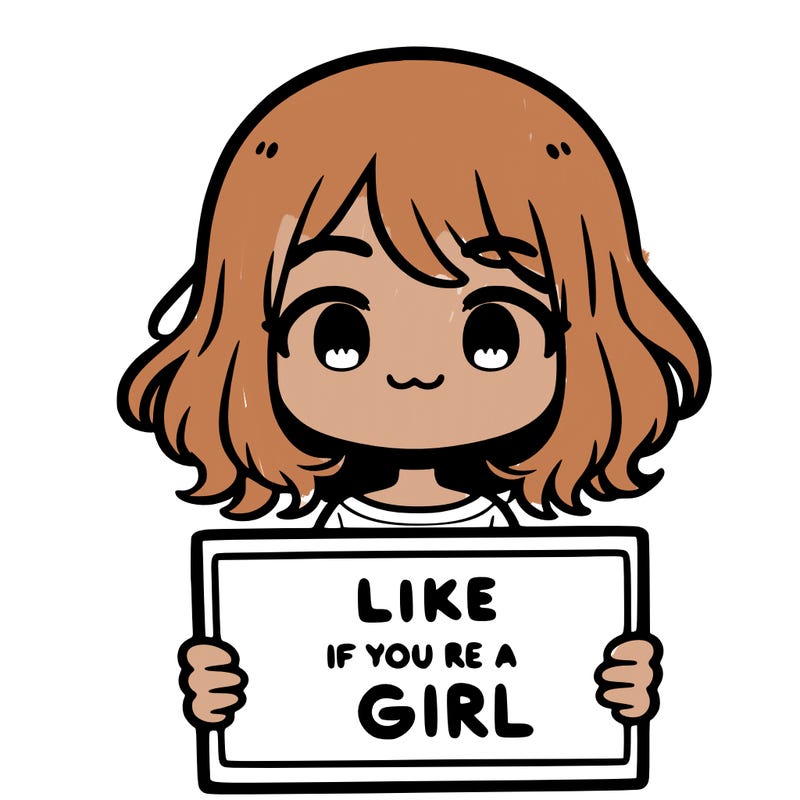 a cute girl holding a sign that says like if you’re a girl
