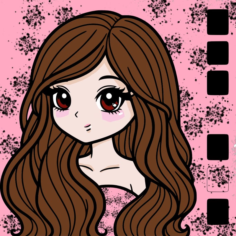 pretty girl with long hair realistic